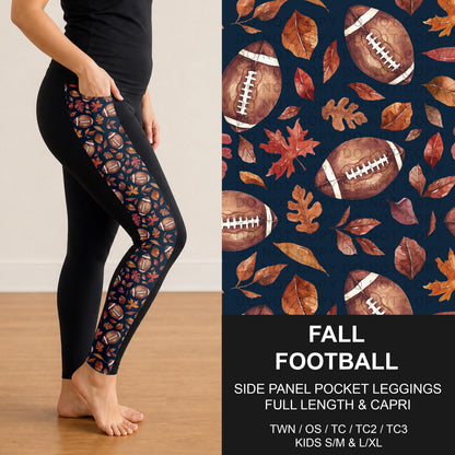B308 - Preorder Fall Football Side Panel Pocket Leggings (Closes 8/16. ETA: late Oct.)