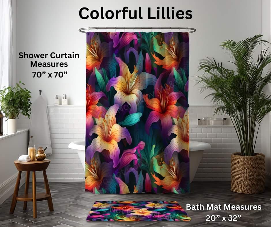 Colorful Lilies Custom Shower Curtain