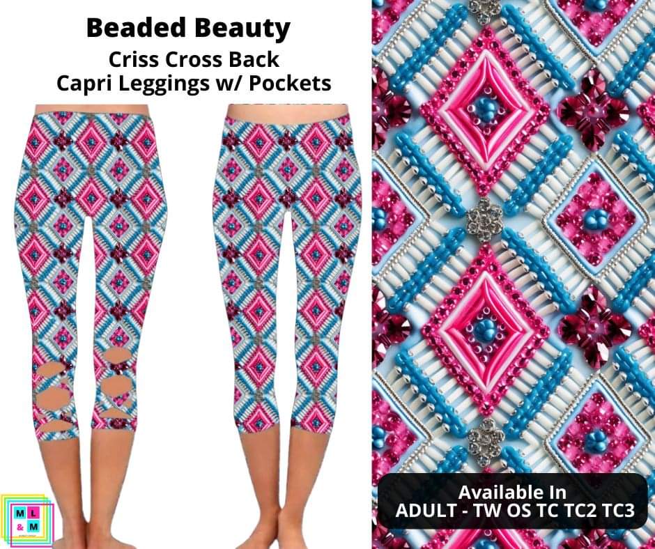 Beaded Beauty Criss Cross Capri w/ Pockets