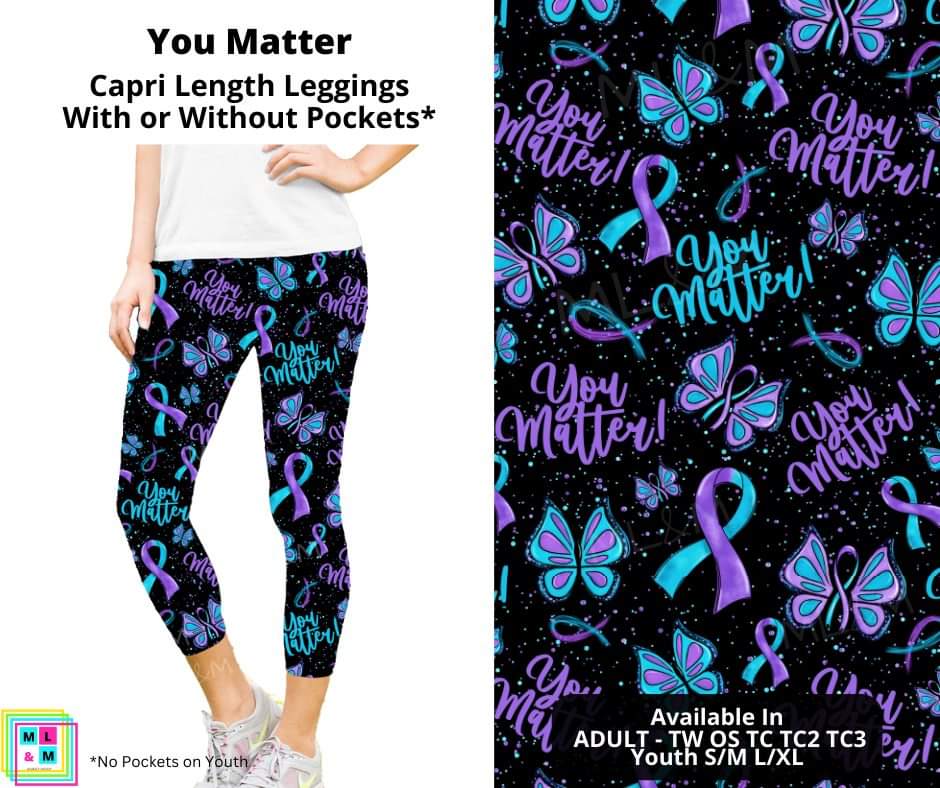 You Matter Capri Length Leggings w/ Pockets