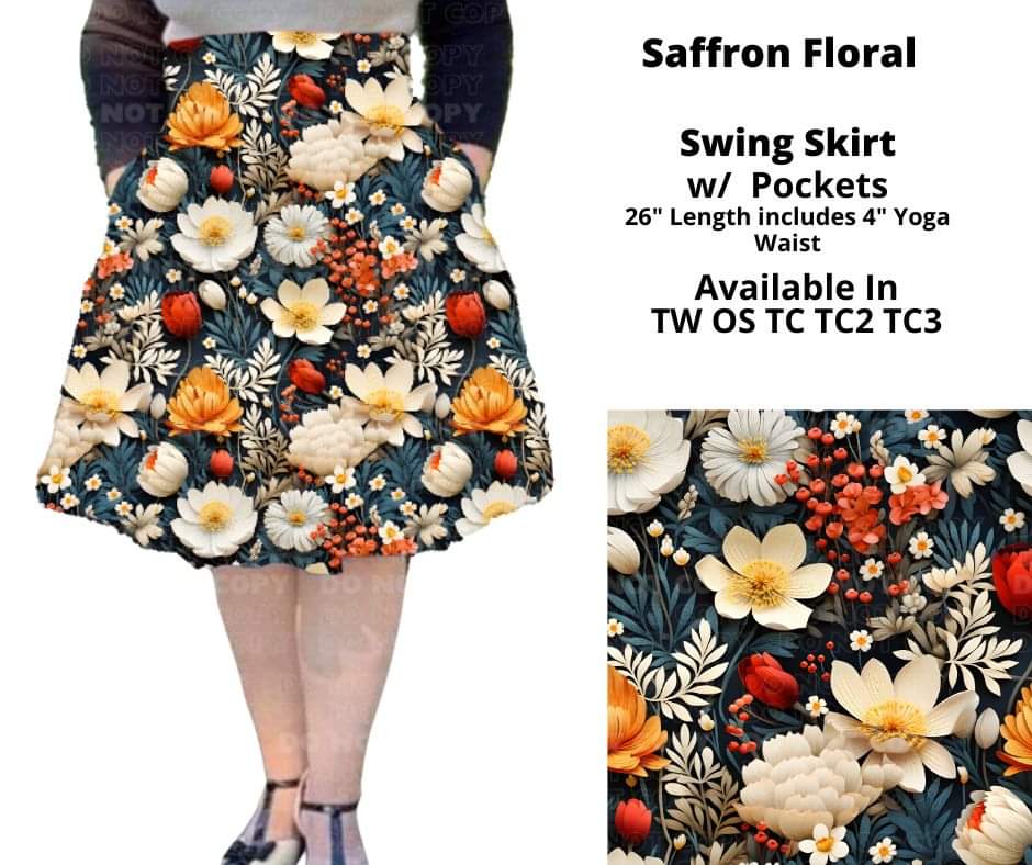 Saffron Floral Swing Skirt