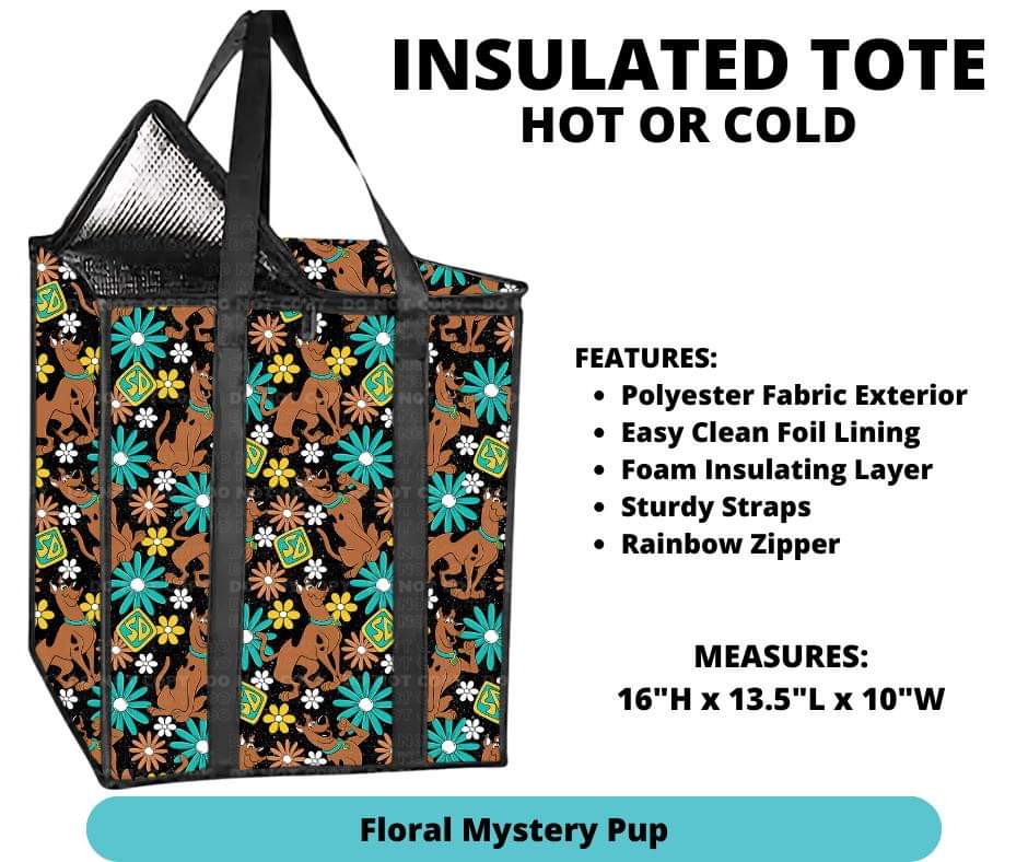 Floral Mystery Pup Insulated Tote