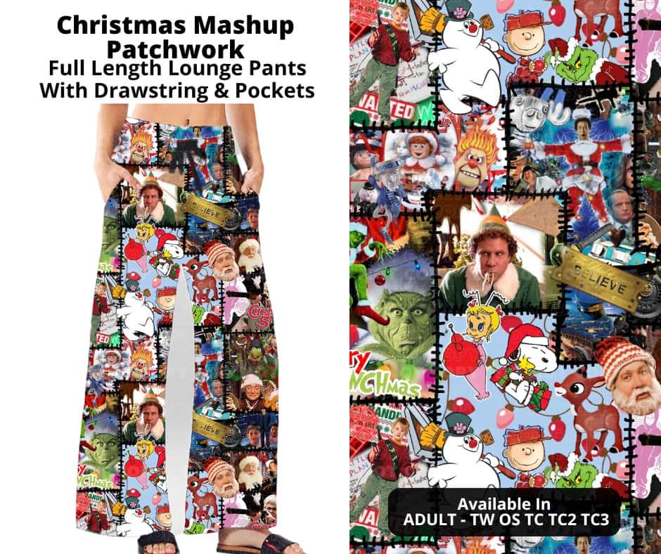 Christmas Mashup Patchwork Full Length Lounge Pants