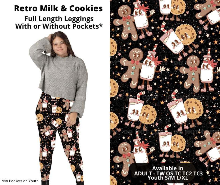 Retro Milk & Cookies Full Length Leggings w/ Pockets