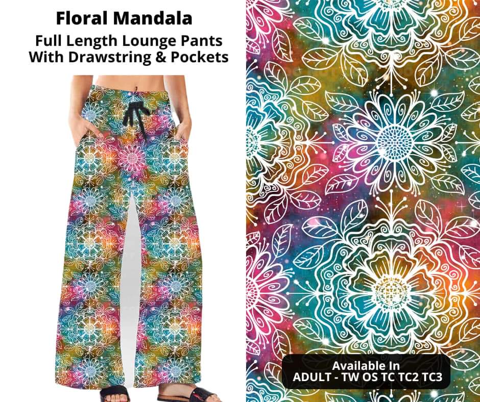 Floral Mandala Full Length Lounge Pants