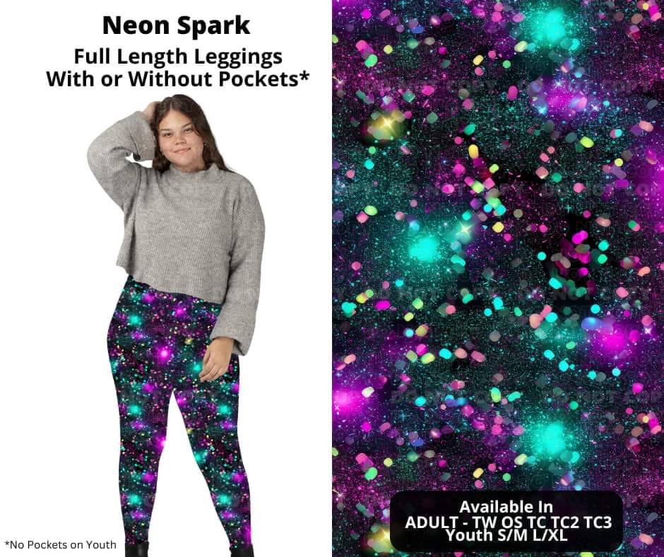 Neon Spark Full Length Leggings w/ Pockets