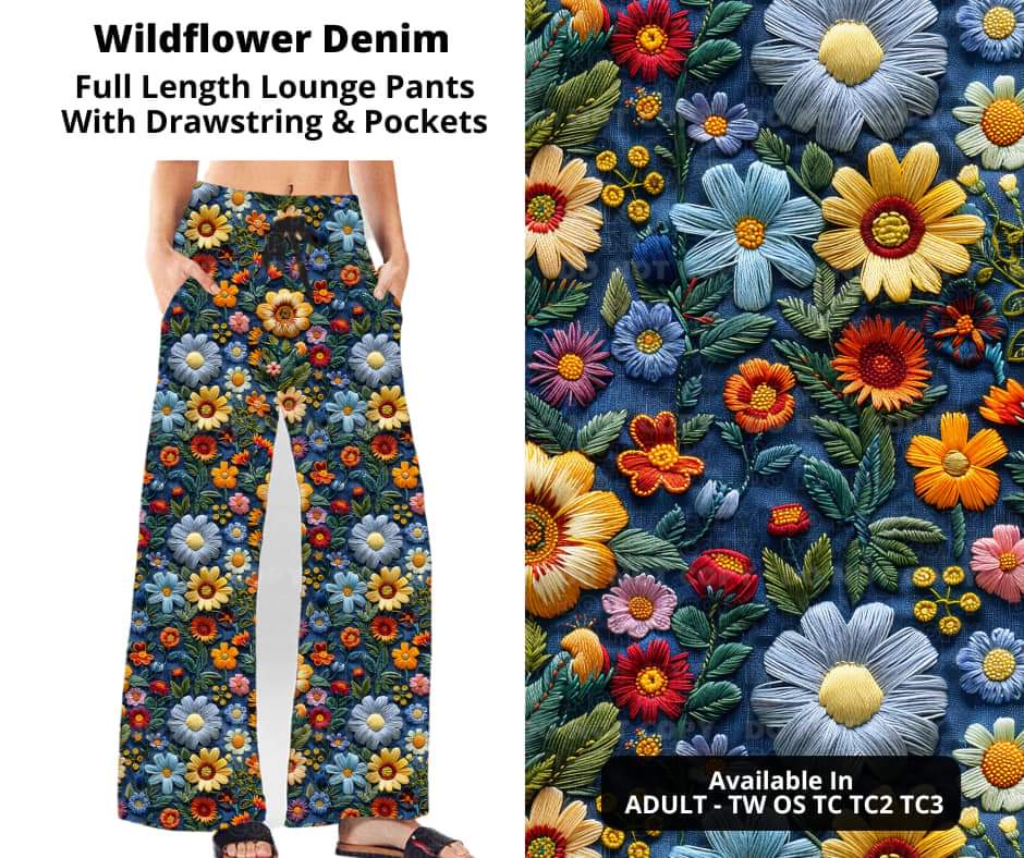 Wildflower Denim Full Length Lounge Pants