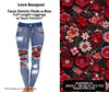 Love Bouquet Faux Denim Full Length Peekaboo Leggings