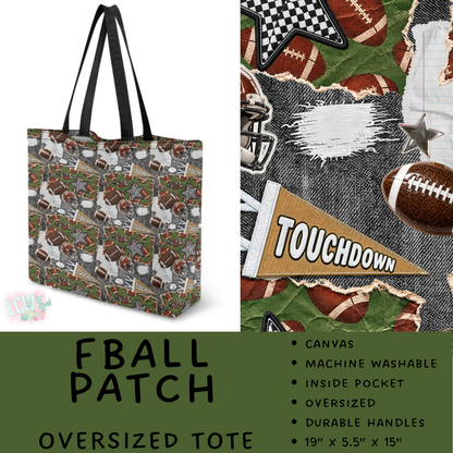 Batch #609 - Travel Collection 2 - Closes 11/6 - ETA early Jan - FBall Patch Oversized Totes