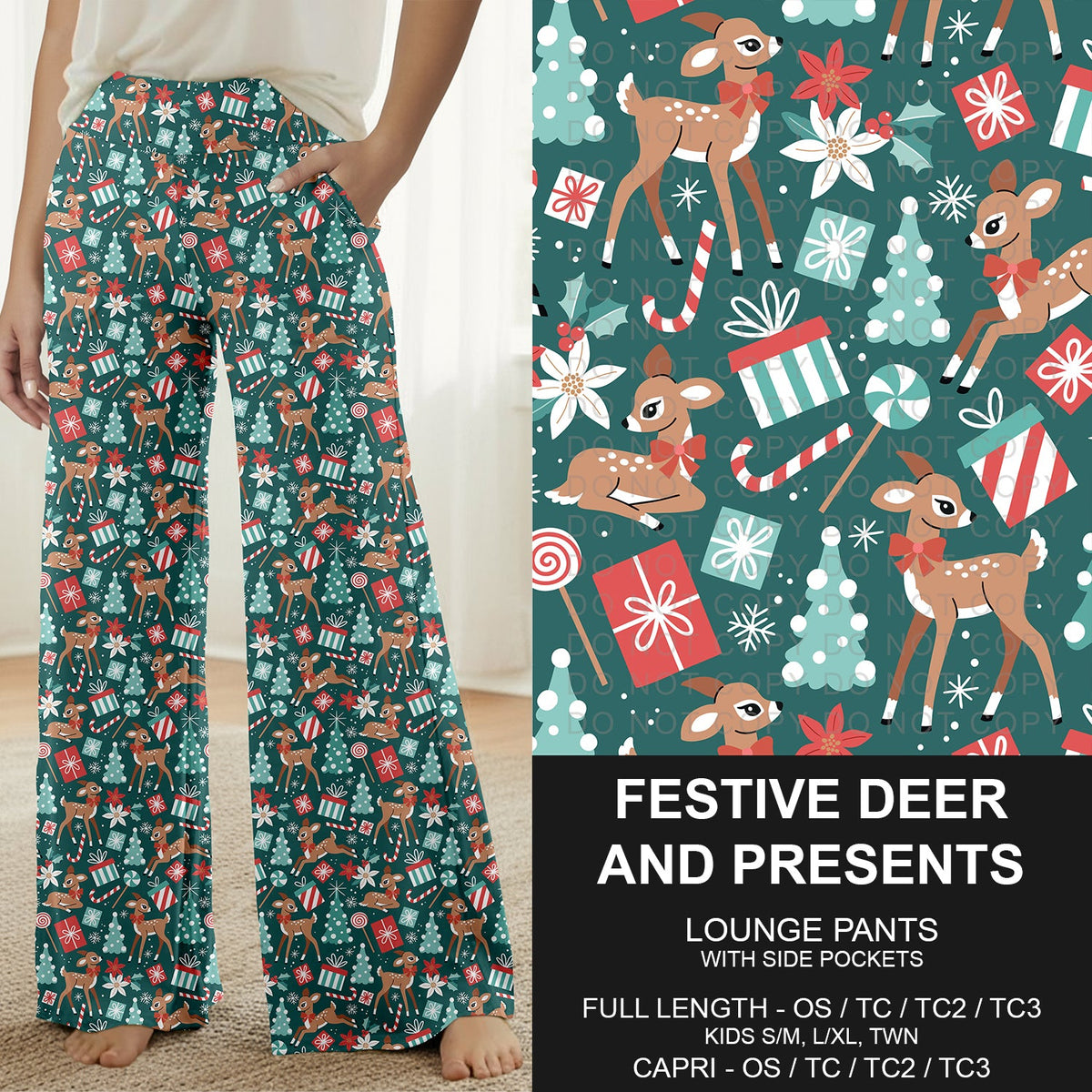 B315 - Preorder Festive Deer and Presents Lounge Pants (Closes 10/04. ETA: early Dec.)