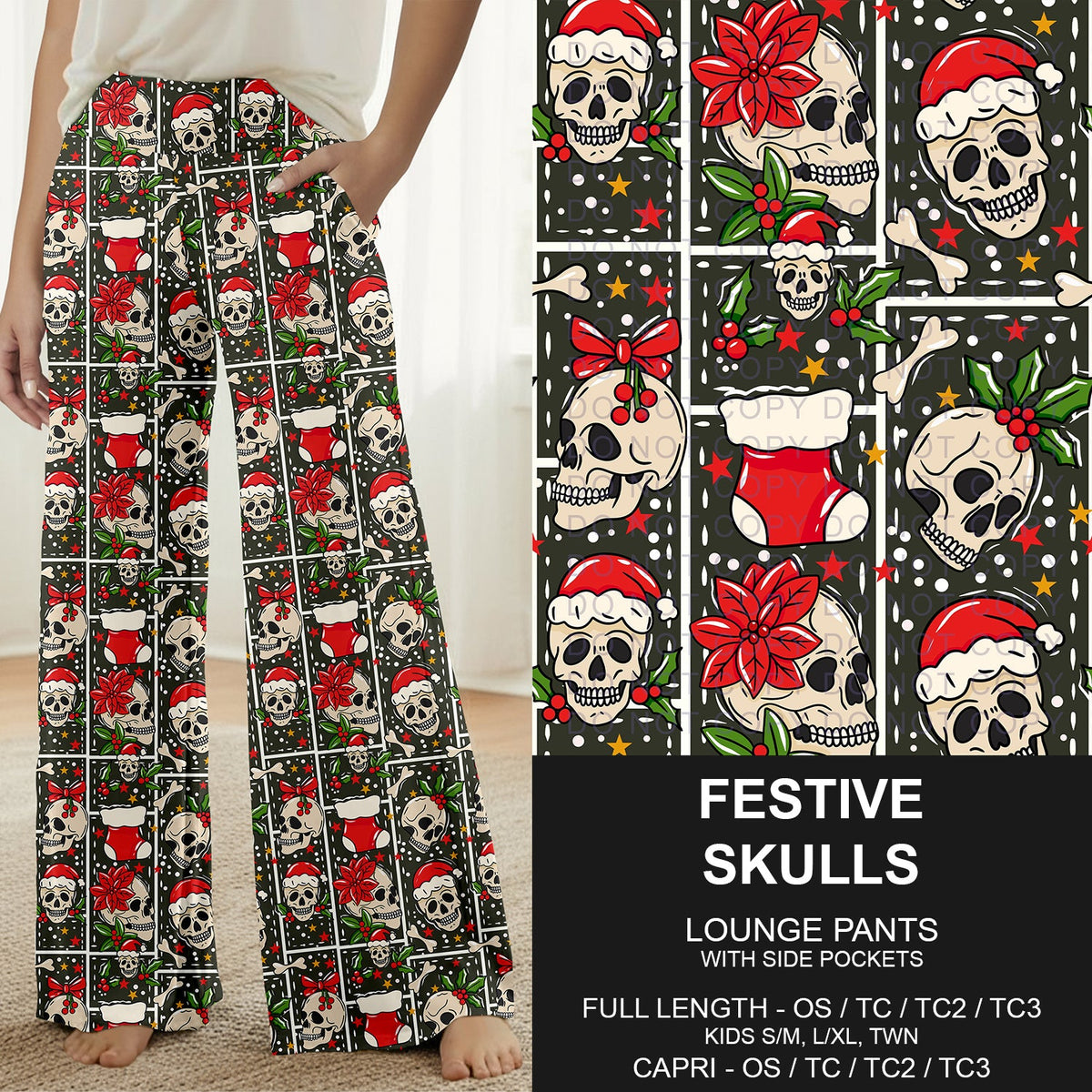 B315 - Preorder Festive Skulls Lounge Pants (Closes 10/04. ETA: early Dec.)