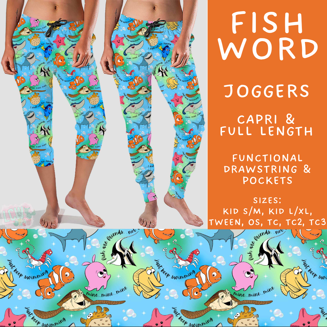 Batch #608 - Magic in Words - Closes 11/4 - ETA early Jan - Fish Word Full and Capri Length Joggers
