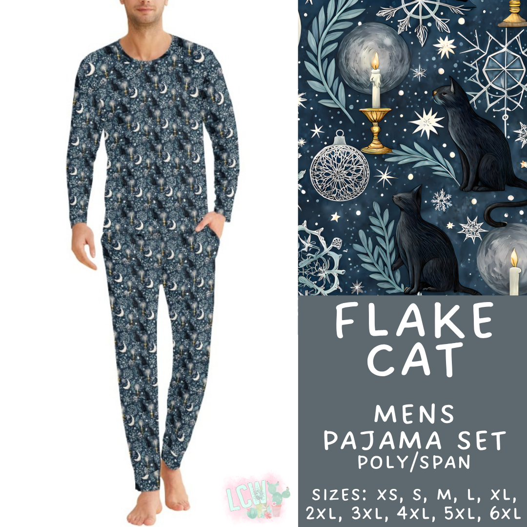 Batch #584 - Christmas Family Pajamas - Closes 9/11 - ETA mid Nov - Flake Cat Men's Pajama Set