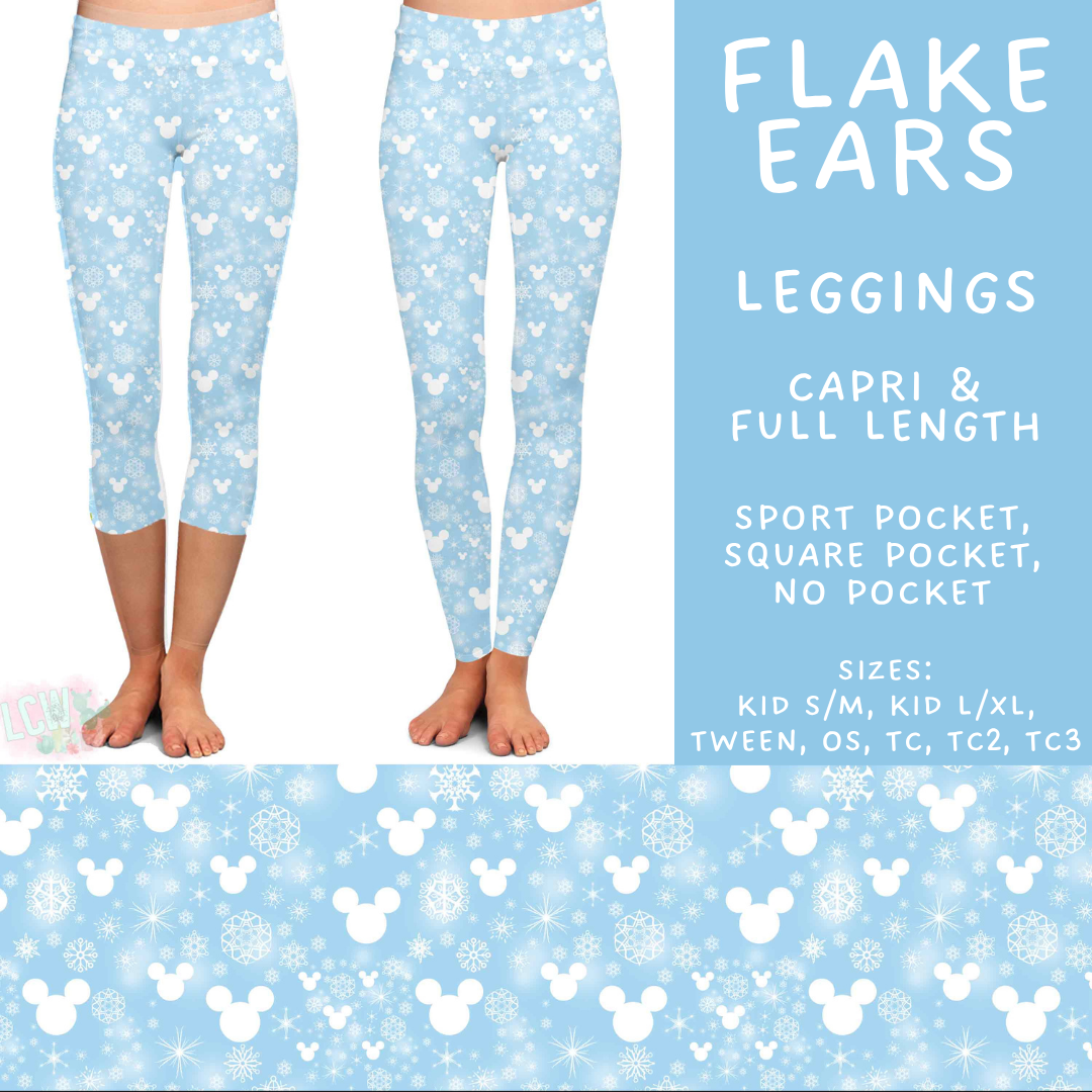 Batch #606 - Magical Character Winter - Closes 10/30 - ETA late Dec - Flake Ears Full and Capri Length Leggings