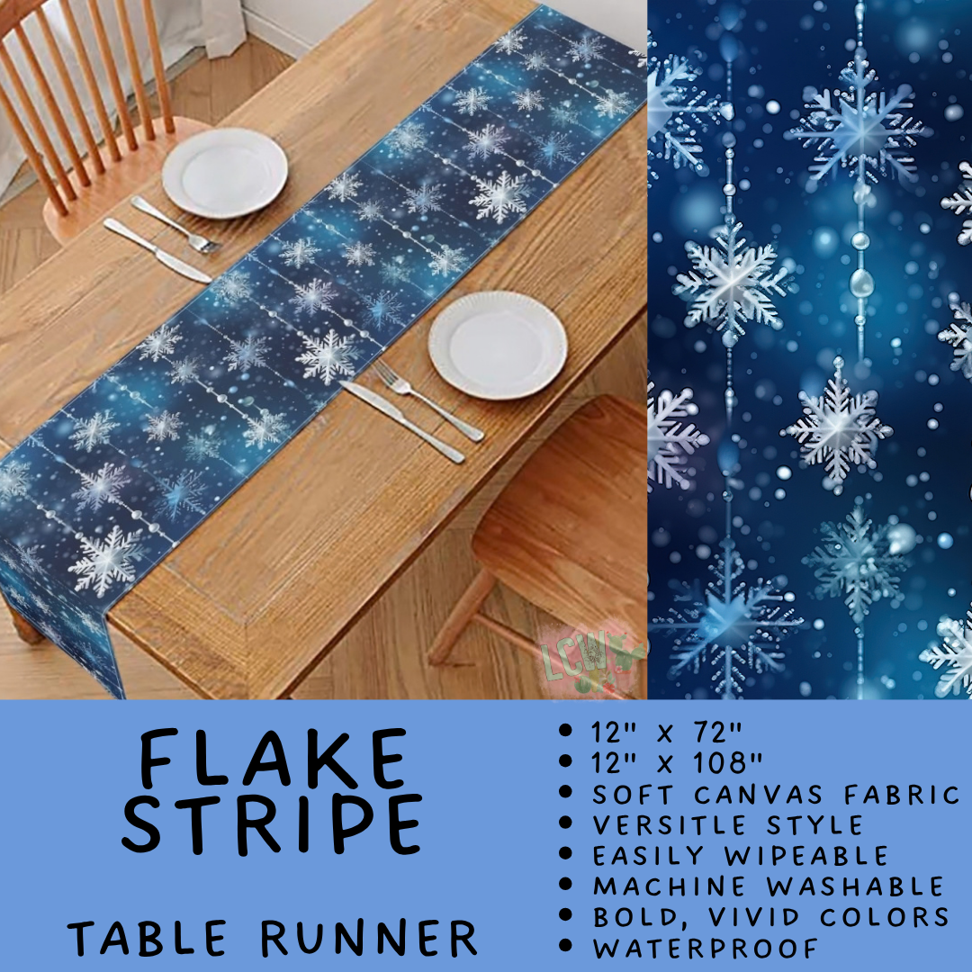 Batch #602 - Table Runners & Placemats - Closes 10/23 - ETA mid Dec - Flake Stripe Table Runner