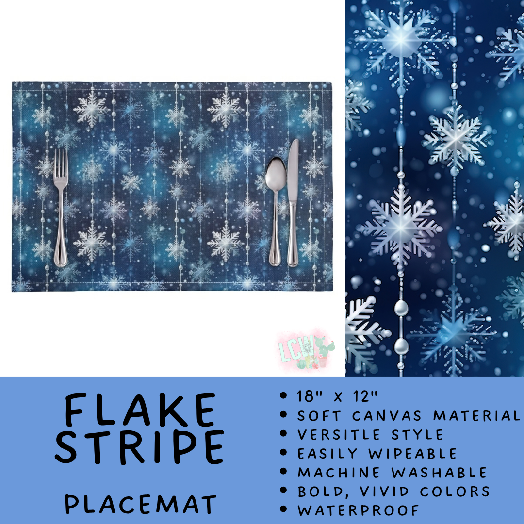 Batch #602 - Table Runners & Placemats - Closes 10/23 - ETA mid Dec - Flake Stripe Placemat