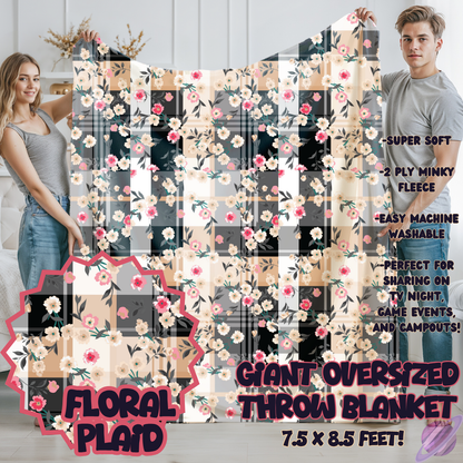 FLORAL PLAID-OVERSIZED THROW 14-PREORDER CLOSING 10/8