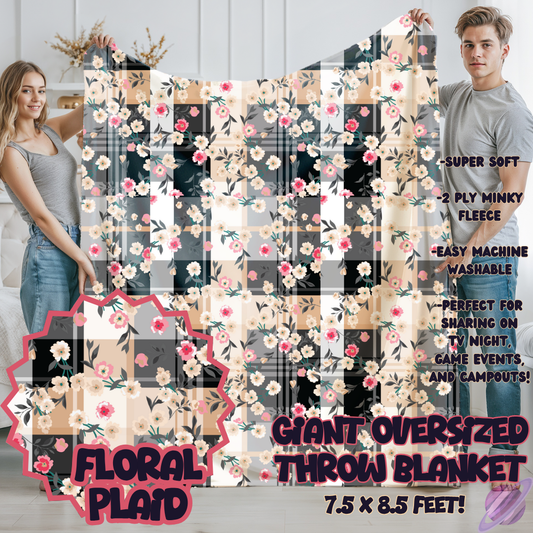 FLORAL PLAID-OVERSIZED THROW 14-PREORDER CLOSING 10/8