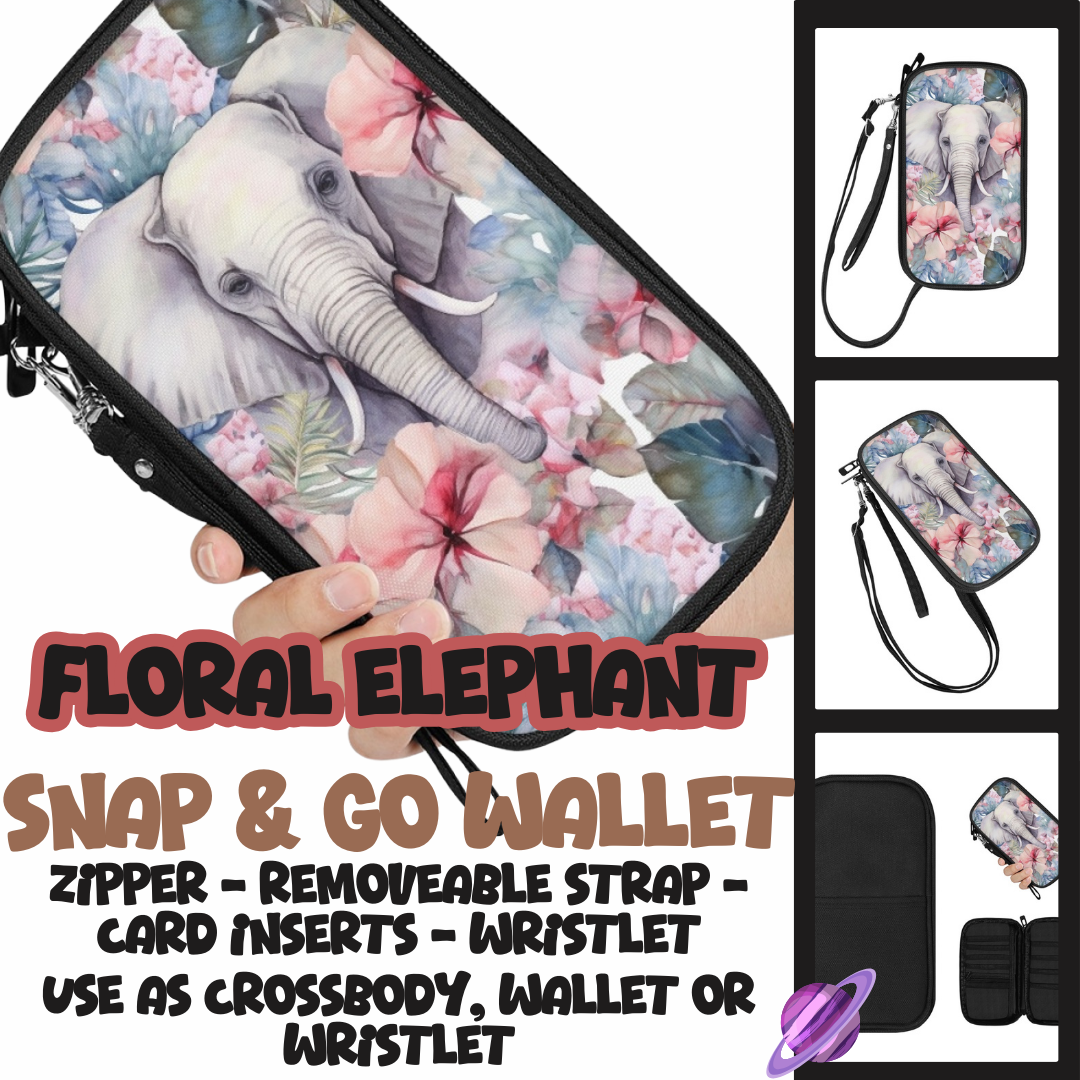 FLORAL ELEPHANT - SNAP & GO WALLETS PREORDER CLOSING 12/18