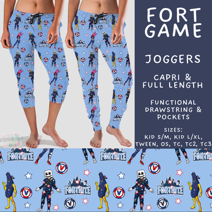 Batch #592 -  Fun Run 27 - Closes 9/30 - ETA late Nov - Fort Game Full and Capri Length Joggers