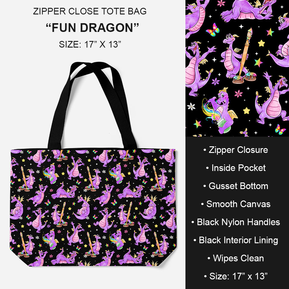 B195 - Preorder Fun Dragon Tote Bag (Closes 11/19. ETA: late Jan.)