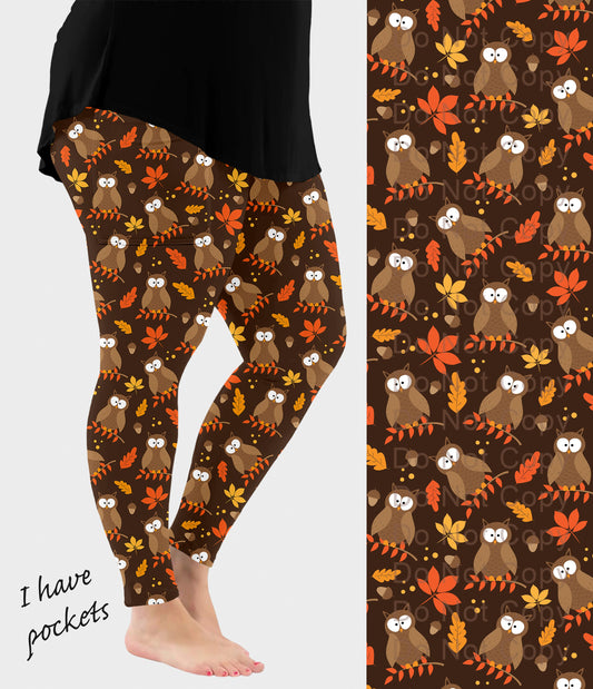 RTS - Falls a Hoot Leggings w/ Pockets