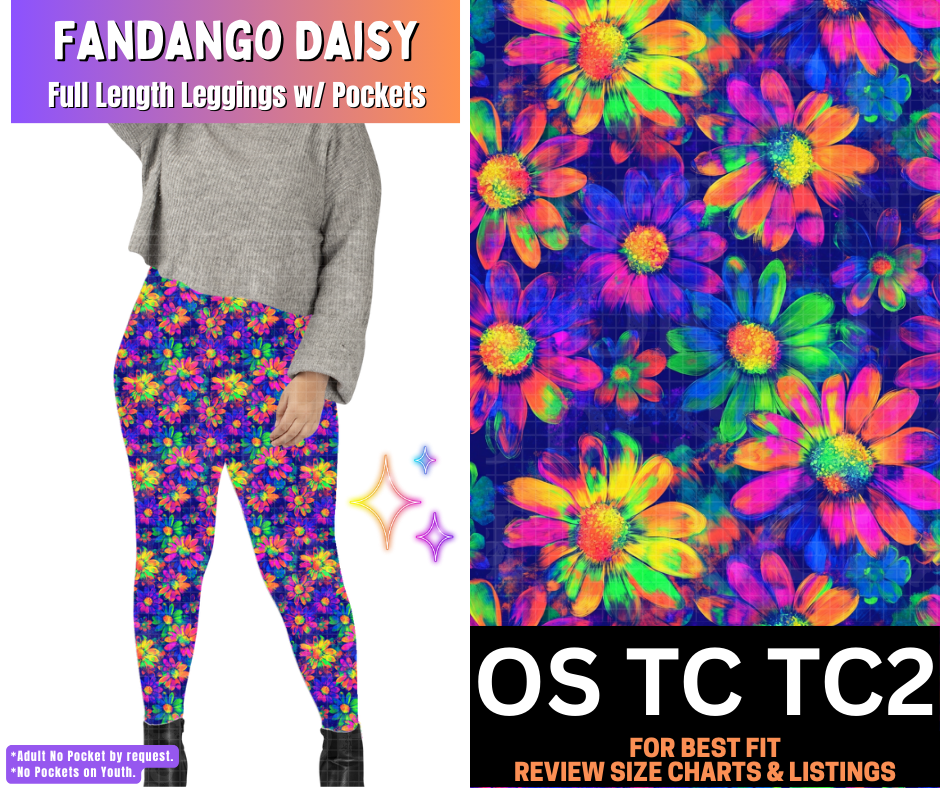 Fandango Daisy Full Length Leggings w/ Pockets