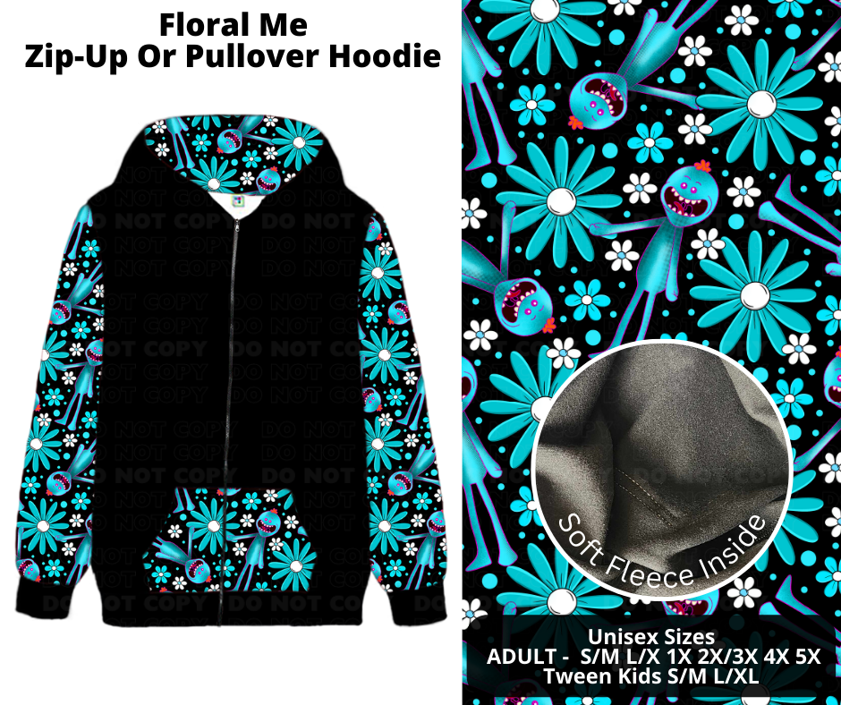 Preorder! Closes 11/21. ETA Jan. Floral Me Zip-Up or Pullover Hoodie