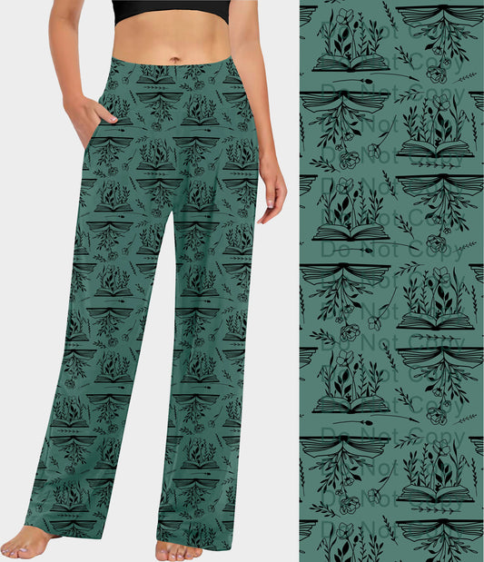 RTS - Floral Teal Books Lounge Pants