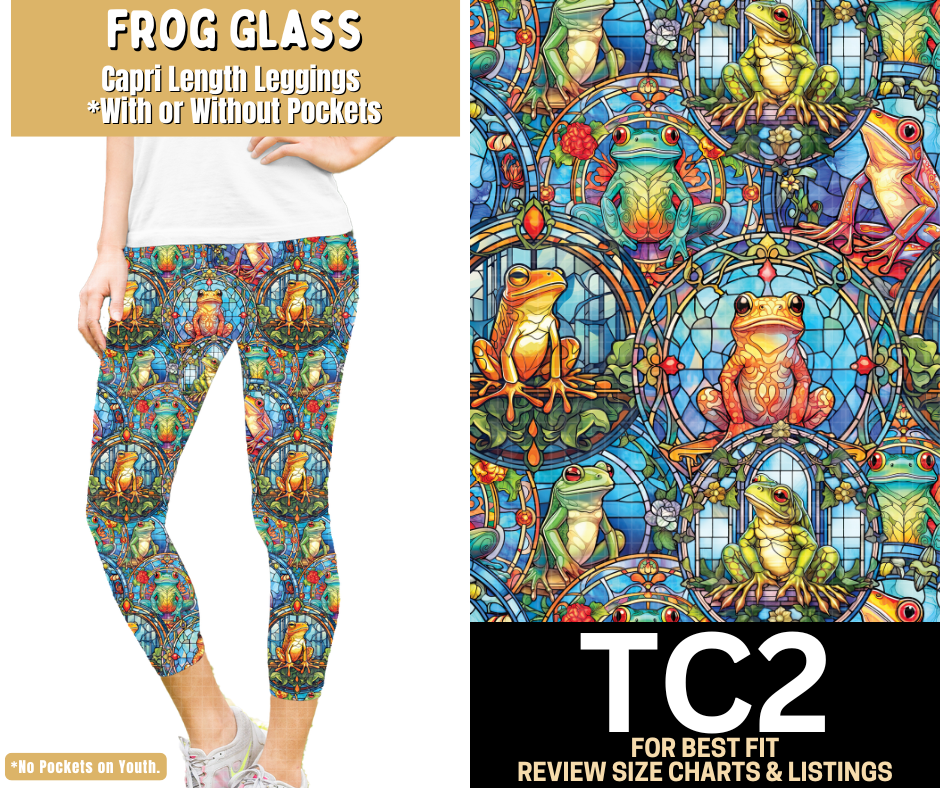 Frog Glass Capri Length Leggings w/ Pockets