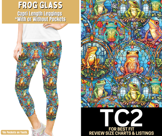 Frog Glass Capri Length Leggings w/ Pockets