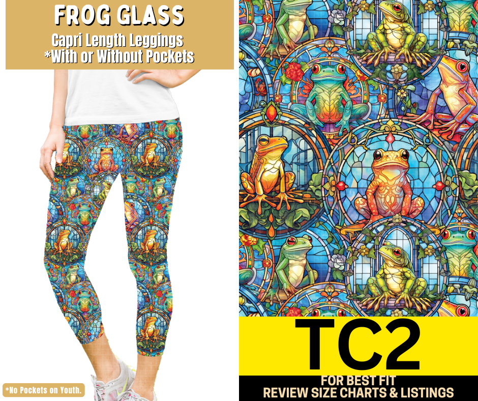 Frog Glass Capri Length Leggings w/ Pockets