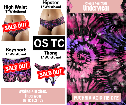 Fuchsia Acid Tie Dye Hipster Underwear