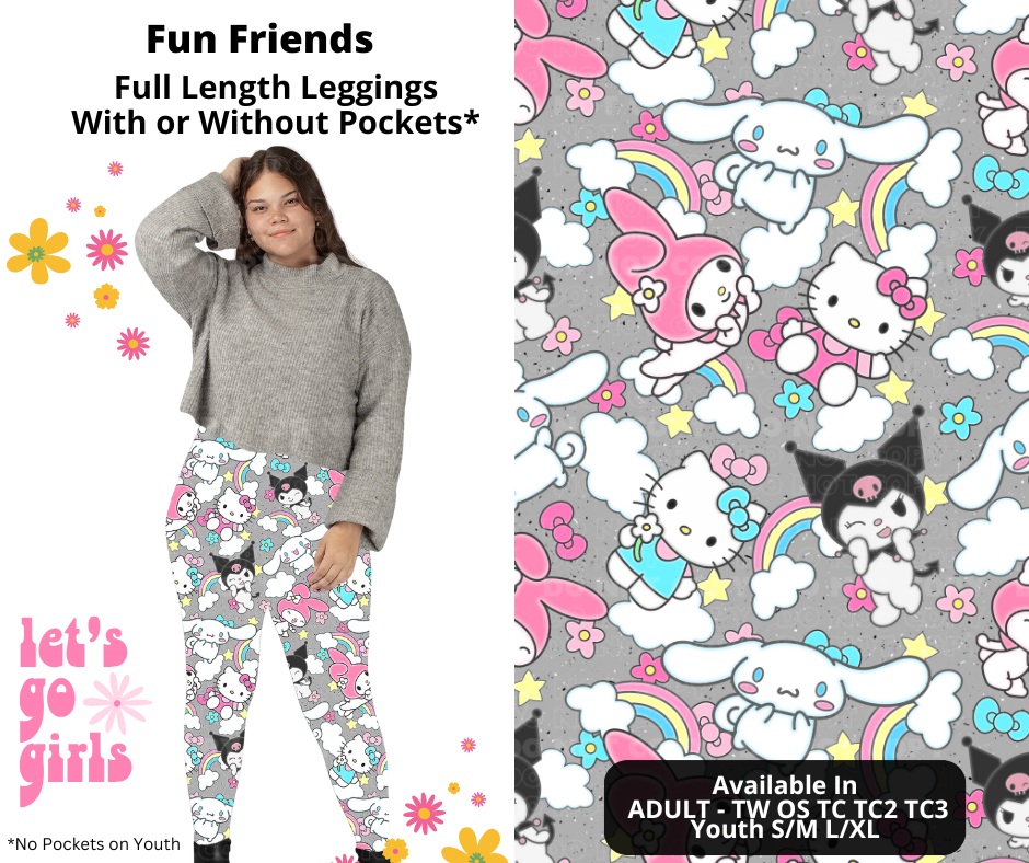 Preorder! Closes 12/16. ETA Feb. Fun Friends Full Length Leggings w/wo Pockets