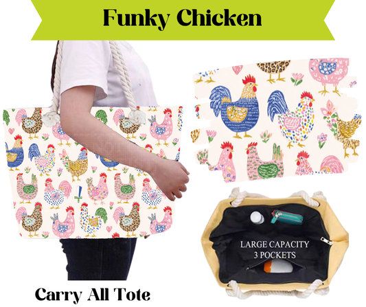 Funky Chicken Carry All Tote