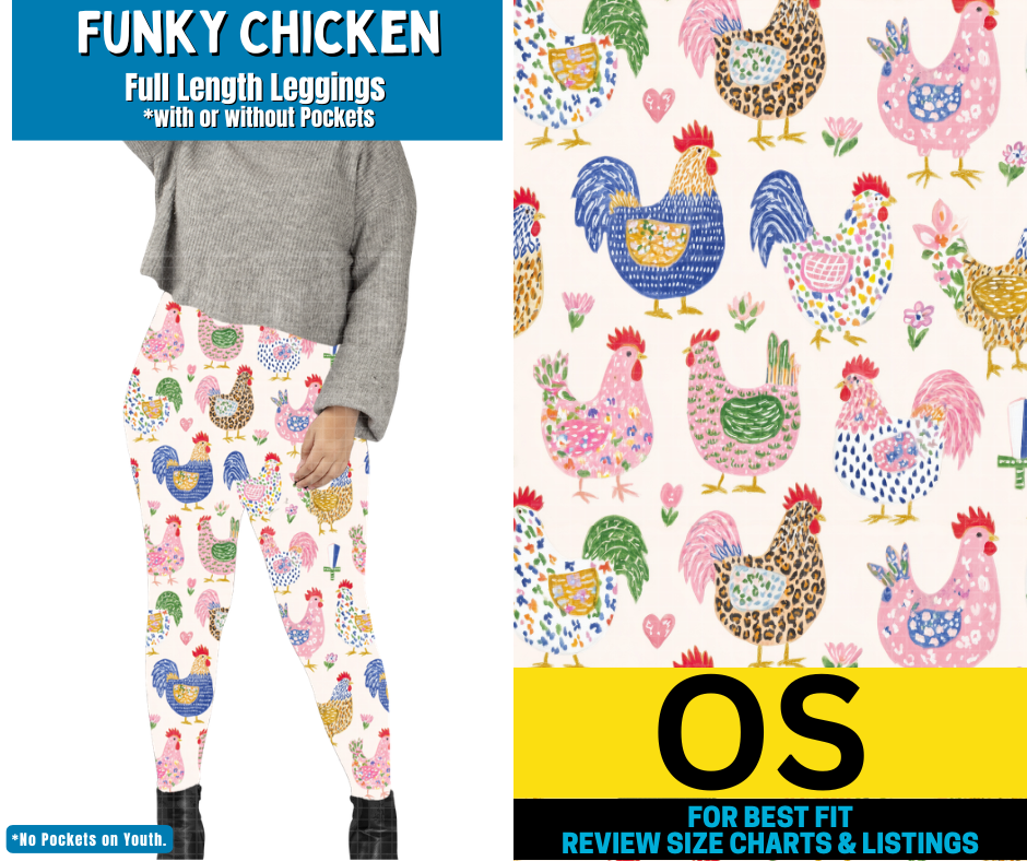 Funky Chicken Full Length Leggings w/ Pockets