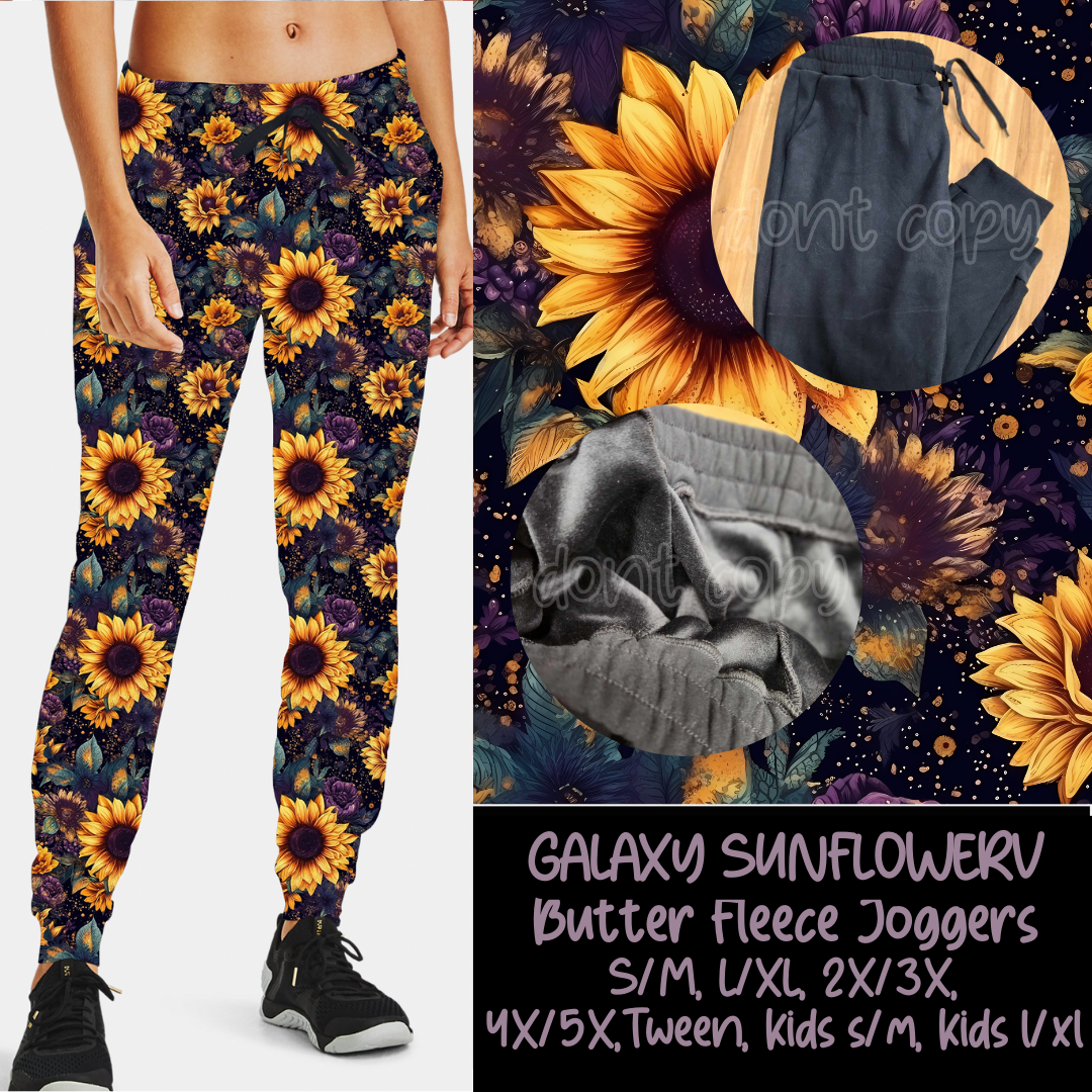 GALAXY SUNFLOWER - BUTTER FLEECE LINED UNISEX JOGGERS