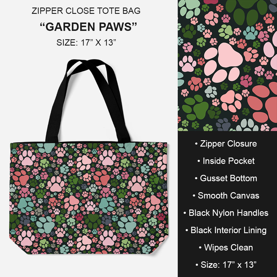 B195 - Preorder Garden Paws Tote Bag (Closes 11/19. ETA: late Jan.)