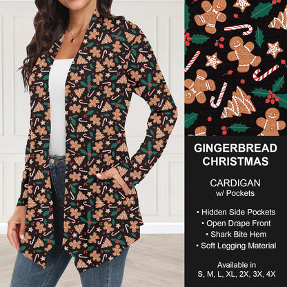 B303 - Preorder Gingerbread Christmas Cardigan w/ Pockets (Closes 7/26. ETA: early Oct.)