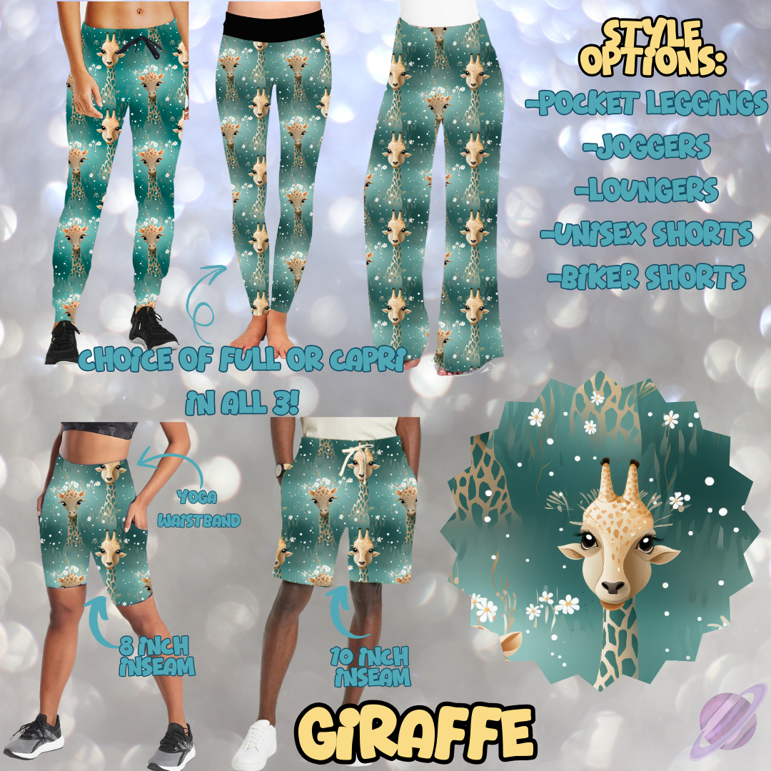 GIRAFFE - LEGGING/JOGGER/LOUNGER/SHORTS - MOSTLY TEAL RUN PREORDER CLOSING 2/8