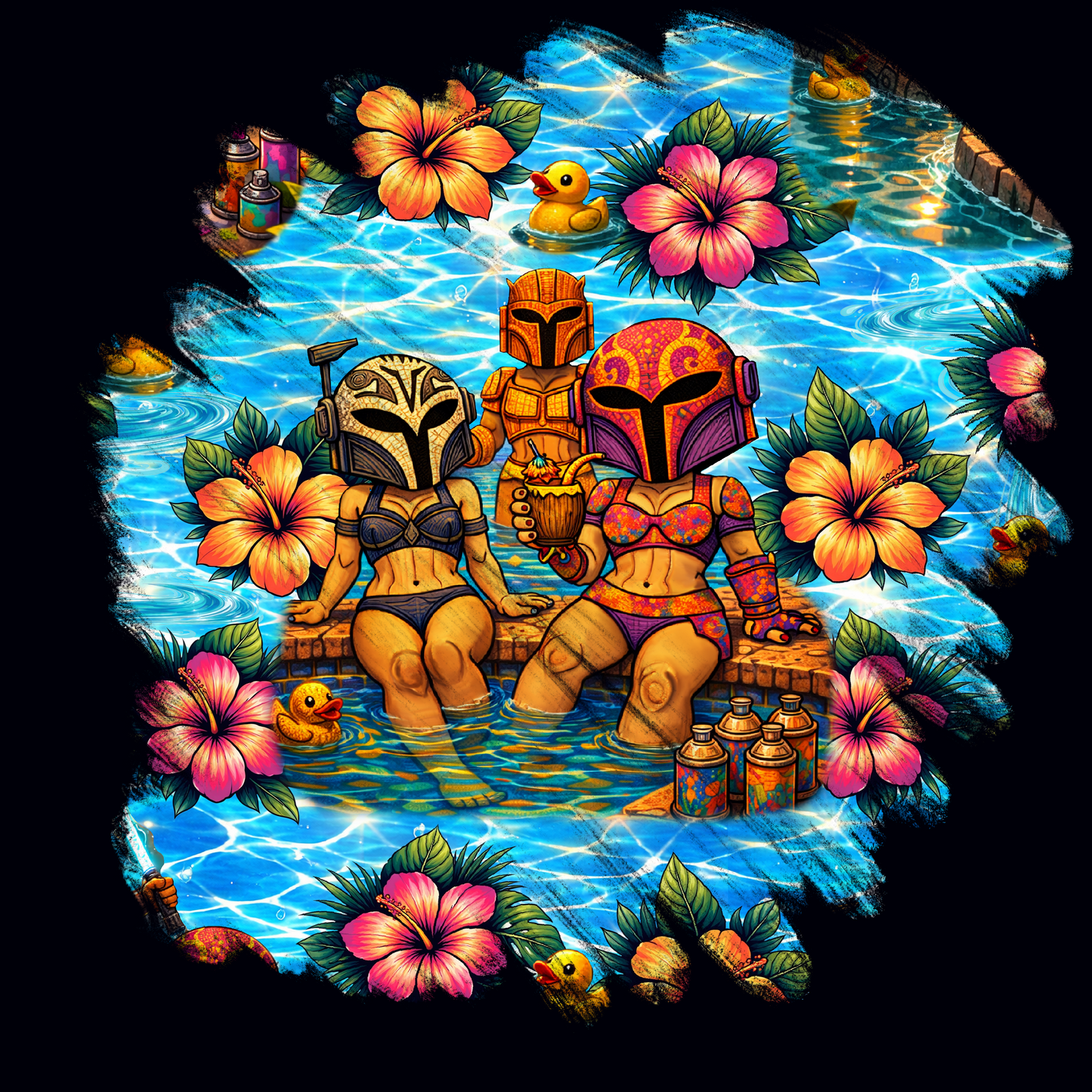 Space Ladies Vacation Beach Towel 31"x71"