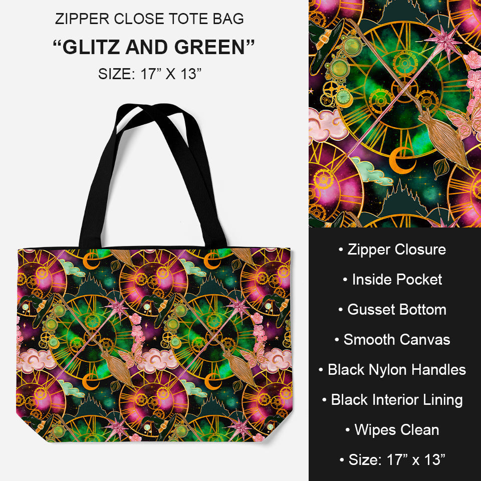 B195 - Preorder Glitz and Green Tote Bag (Closes 11/19. ETA: late Jan.)