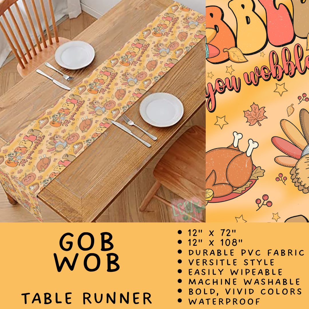 Batch #588 - Table Runners - Closes 9/21 - ETA early/mid Nov - Gob Wob Table Runner