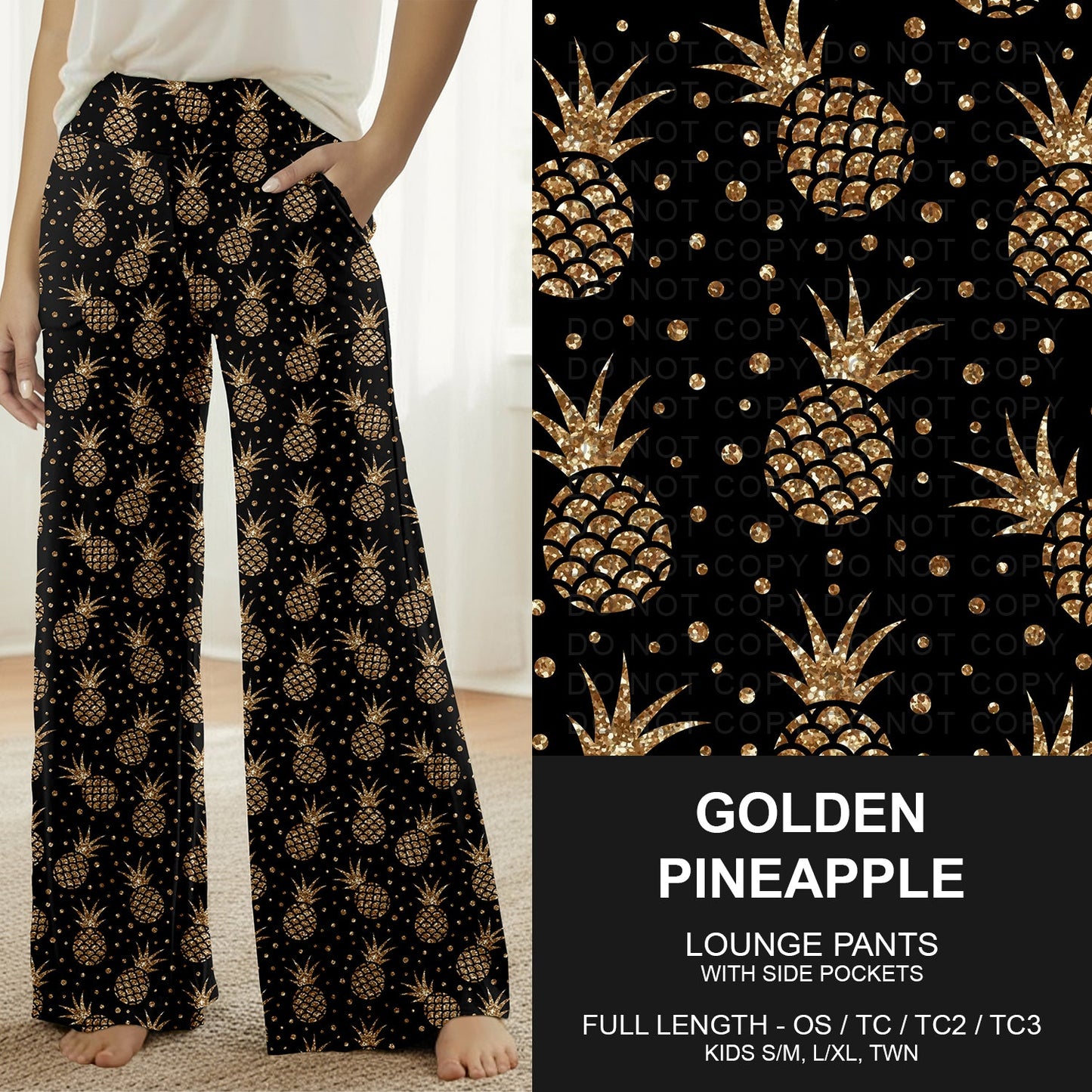 B265 - Preorder Golden Pineapple Lounge Pants (Closes 12/14. ETA mid Feb.)