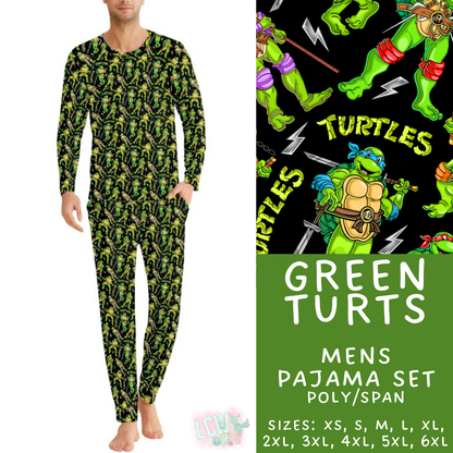 Batch #587 - Family Pajamas 2 - Closes 9/18 - ETA mid Nov - Green Turts Men's Pajama Set