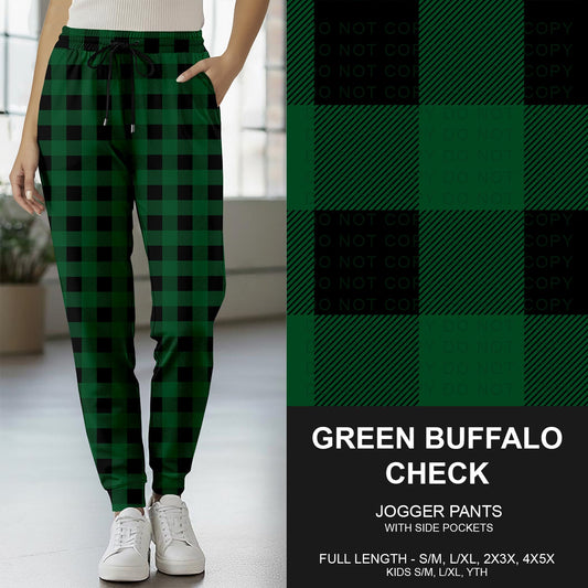 B268 - Preorder Green Buffalo Check Joggers (Closes 12/28. ETA mid Feb.)
