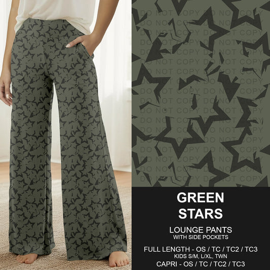 B296 - Preorder Green Stars Lounge Pants (Closes 6/21. ETA: late Aug.)