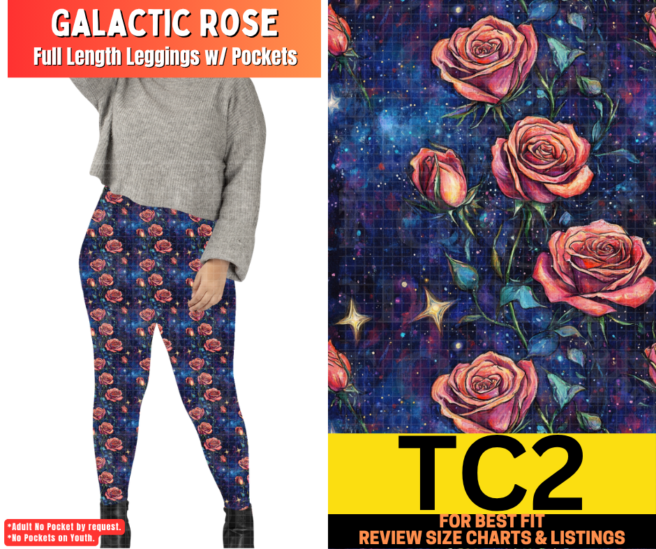 Galactic Rose Full Length Leggings w/ Pockets
