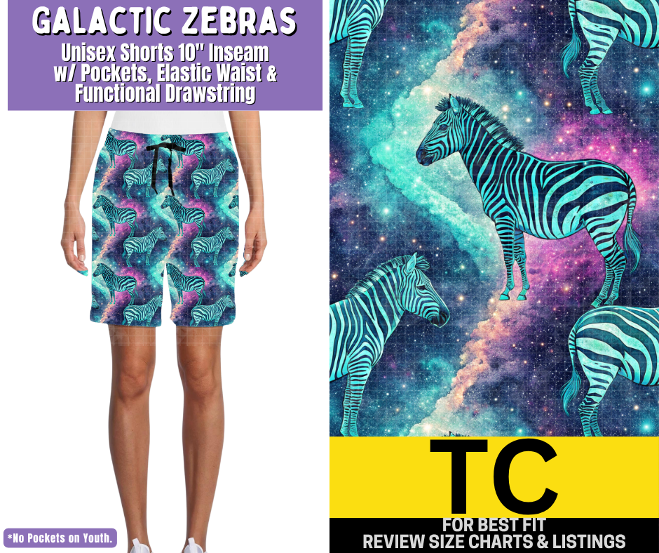 Galactic Zebras Unisex Shorts
