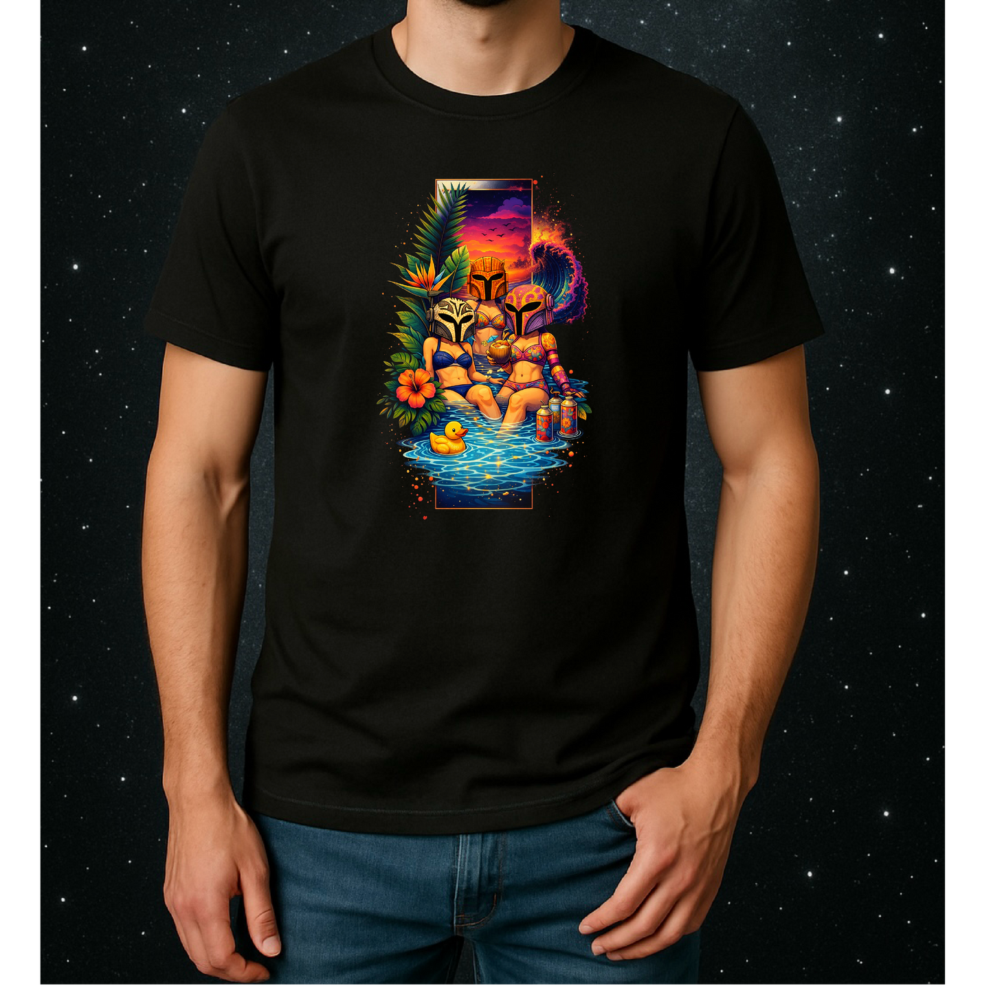 Space Ladies Vac T-shirt (Design 2)